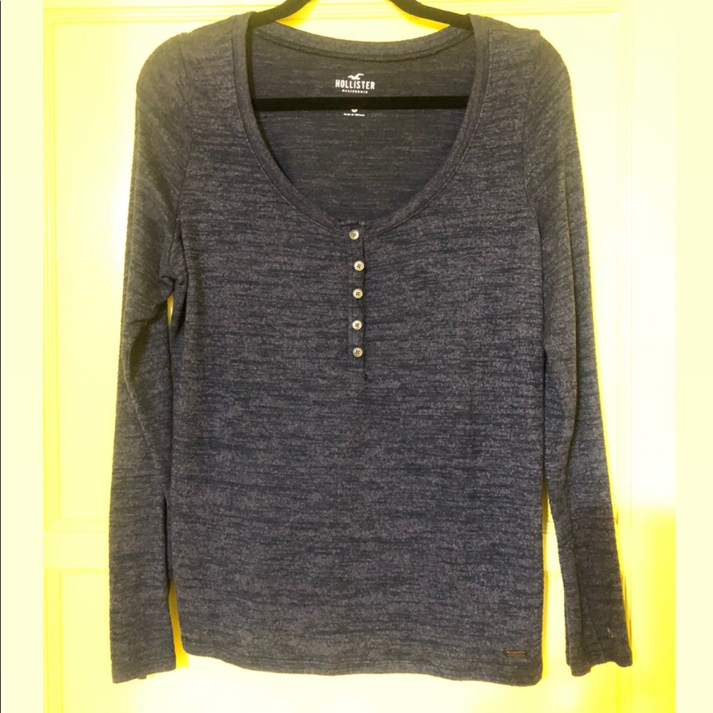 Navy Blue Long Sleeve Slim Tee